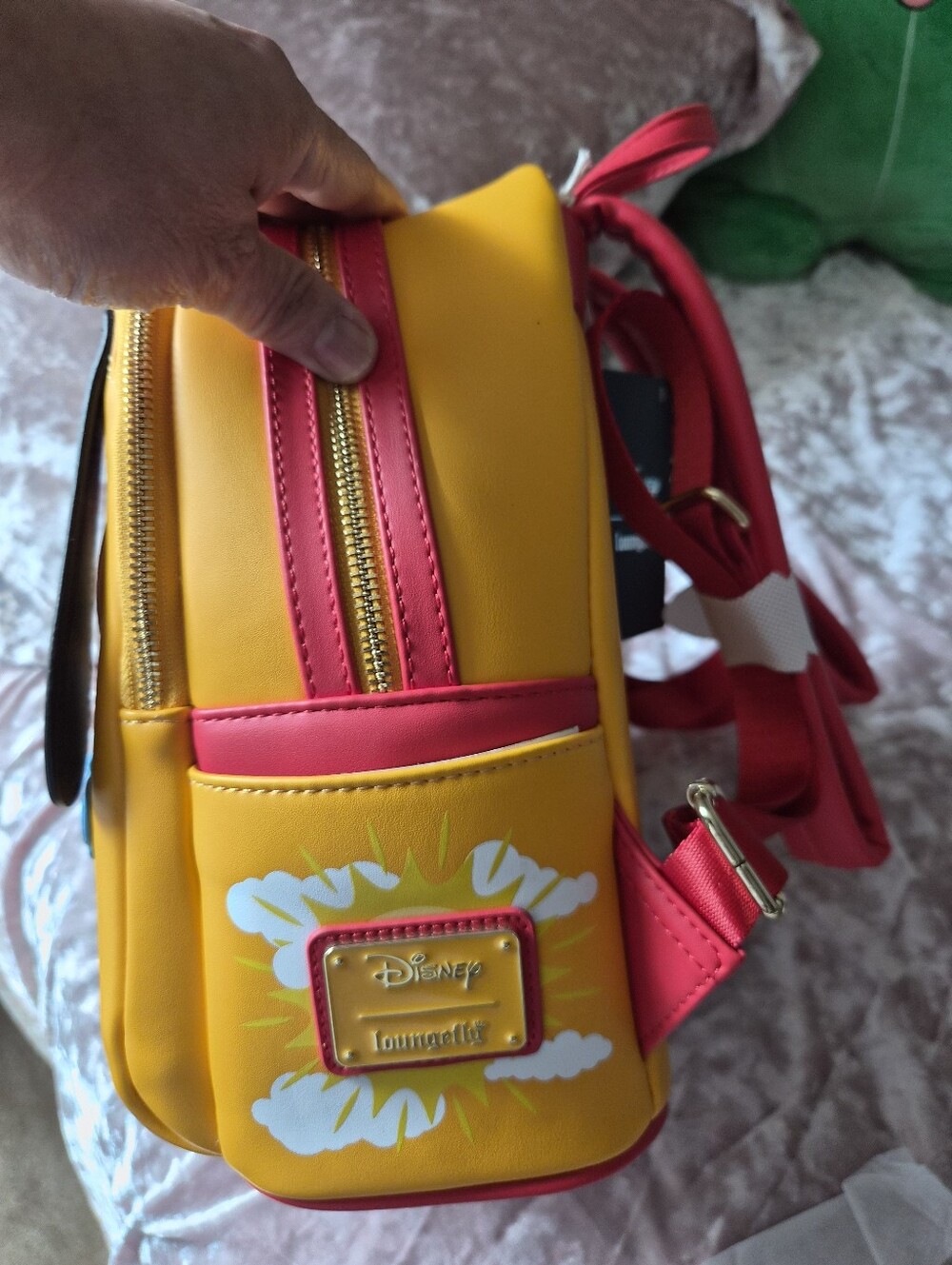 Loungefly Yellow Pluto Sunglasses Beach Mini Backpack - Picture 3 of 6